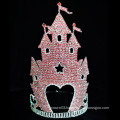 Pink Diamond Castle Crown Exquisite High-end Beauty Pageant Crown